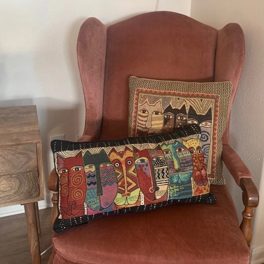 Laurel Burch Cat Throw Pillows Set of 2